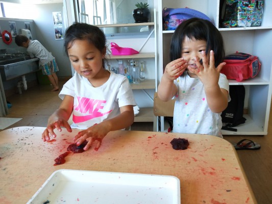 Messy play using slime helps children explore their senses