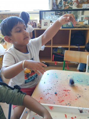 Messy play using slime helps children explore their senses