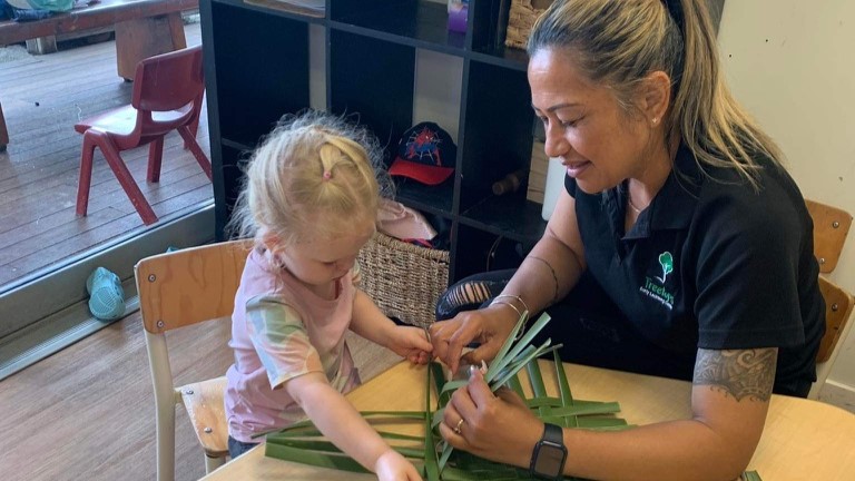 Kaiako supporting young tamaraki at Treetops early learning childcare in Auckland East and Auckland South